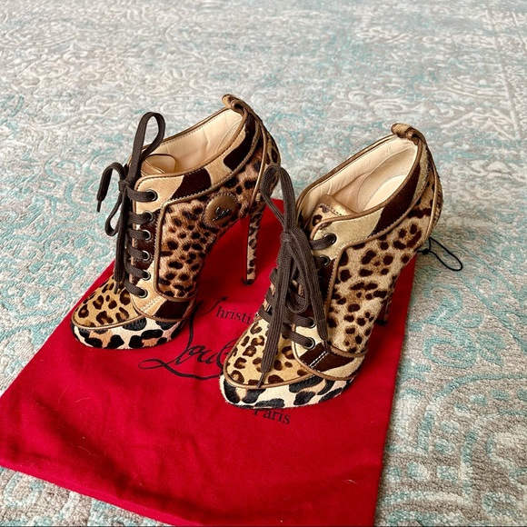 ❤️CHRISTIAN LOUBOUTIN❤️ Leopard Print Booties - Picture 2 of 14